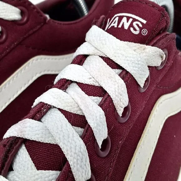 Vans Old Skool Burgundy Canvas Sneaker Skate Shoes - Women's Size 8 - Picture 4 of 9